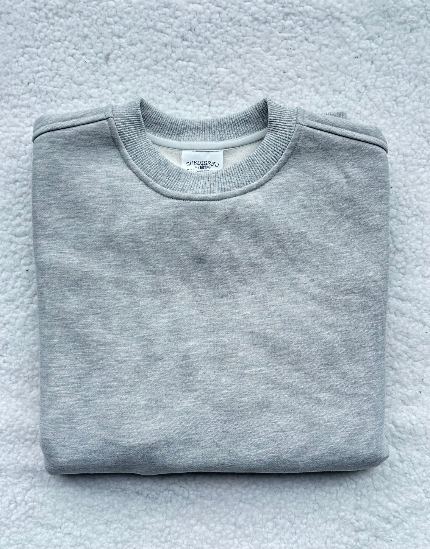 Afternoon Grey Basic Blank Sweatshirt