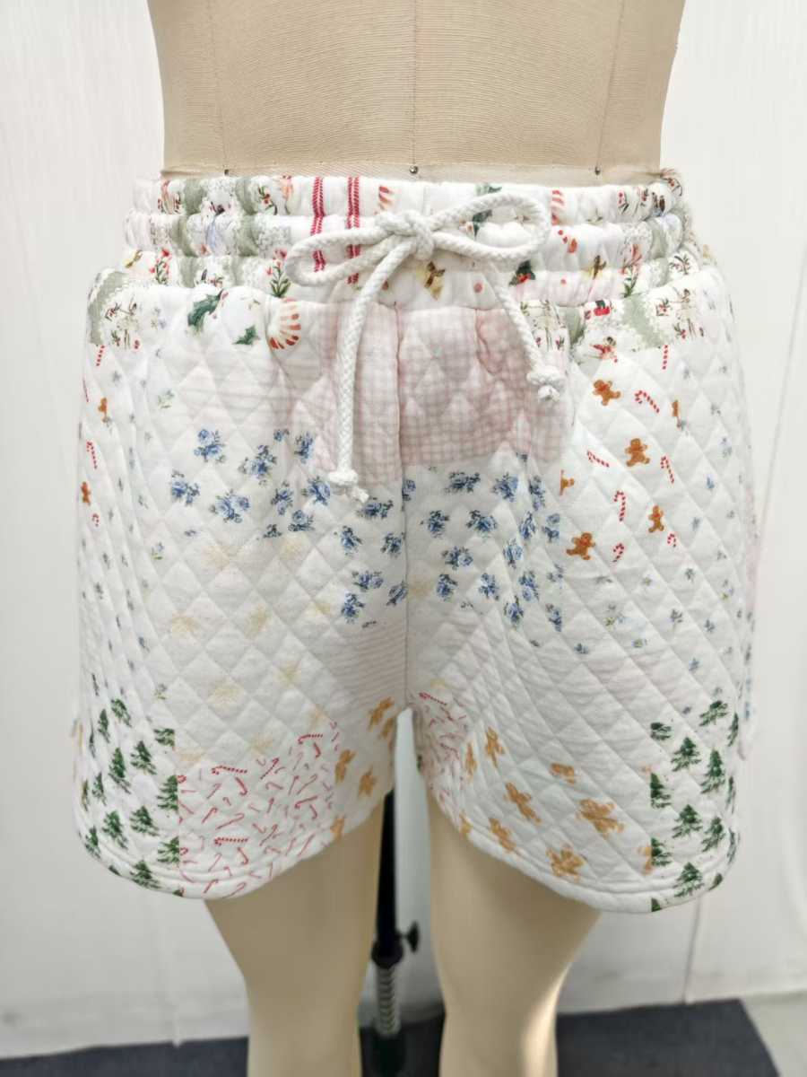Christmas Holiday Quilted Shorts