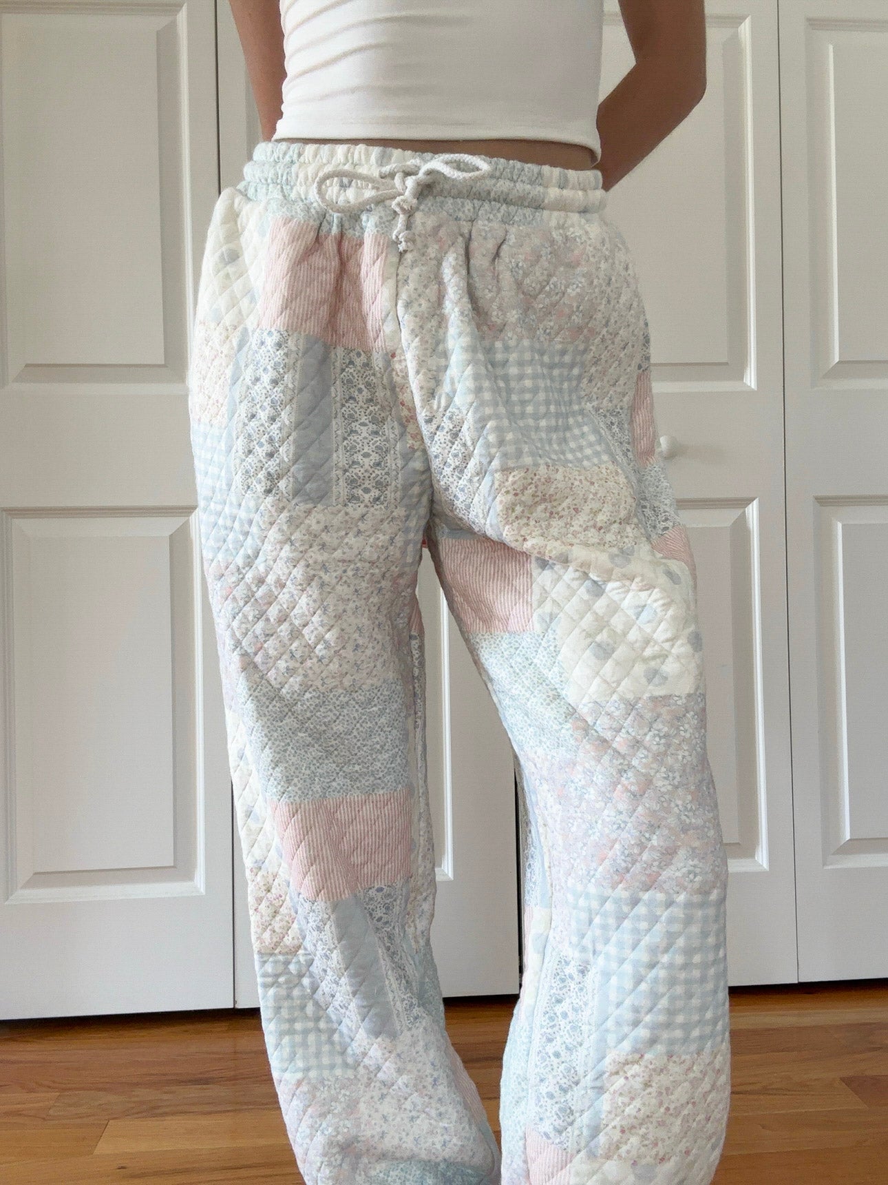 Shades Of Blue Quilted Pastel Joggers