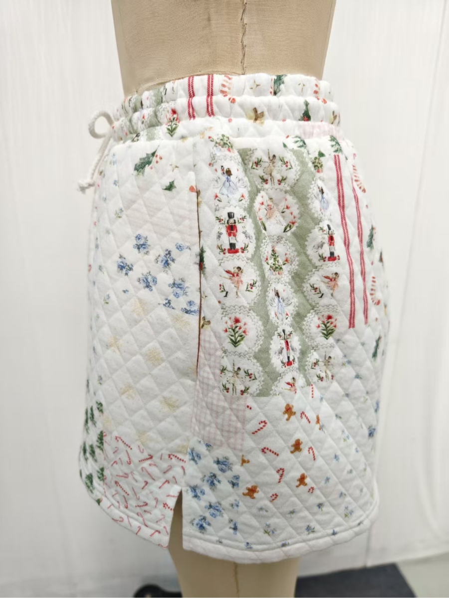 Christmas Holiday Quilted Shorts