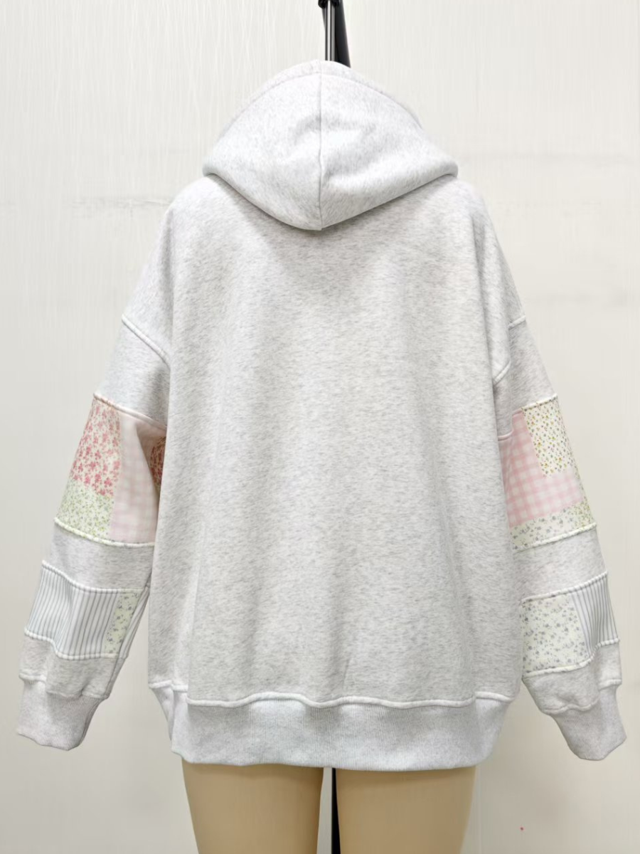 Sunkissedcoconut Logo Quilted Pastel Embroidered Hoodie