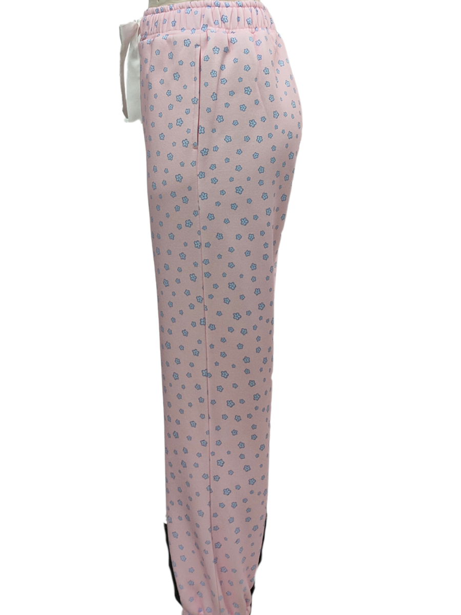 Light Pink Lilo Blue Floral Joggers