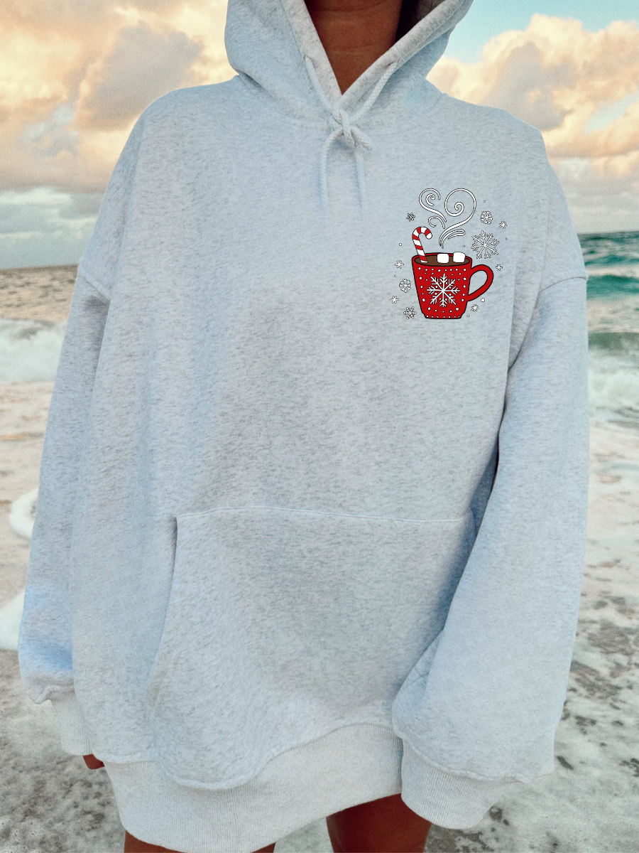 Hot Chocolate Recipe Christmas Embroider Hoodie