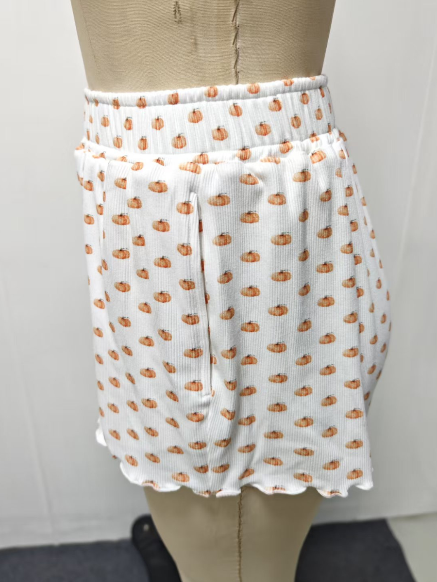 TRADESHOW Pumpkin Fall Autumn Pajama Shorts