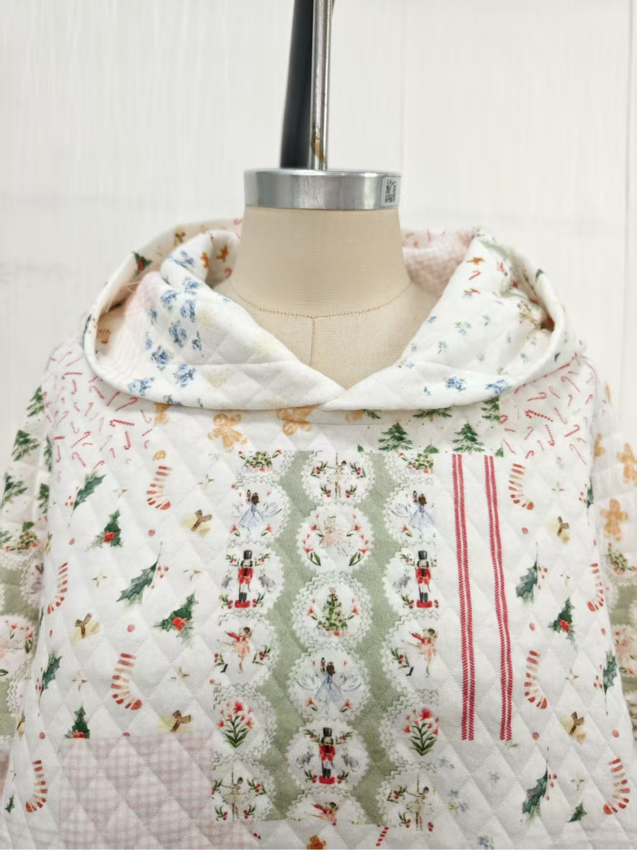 Christmas Holiday Quilted Hoodie