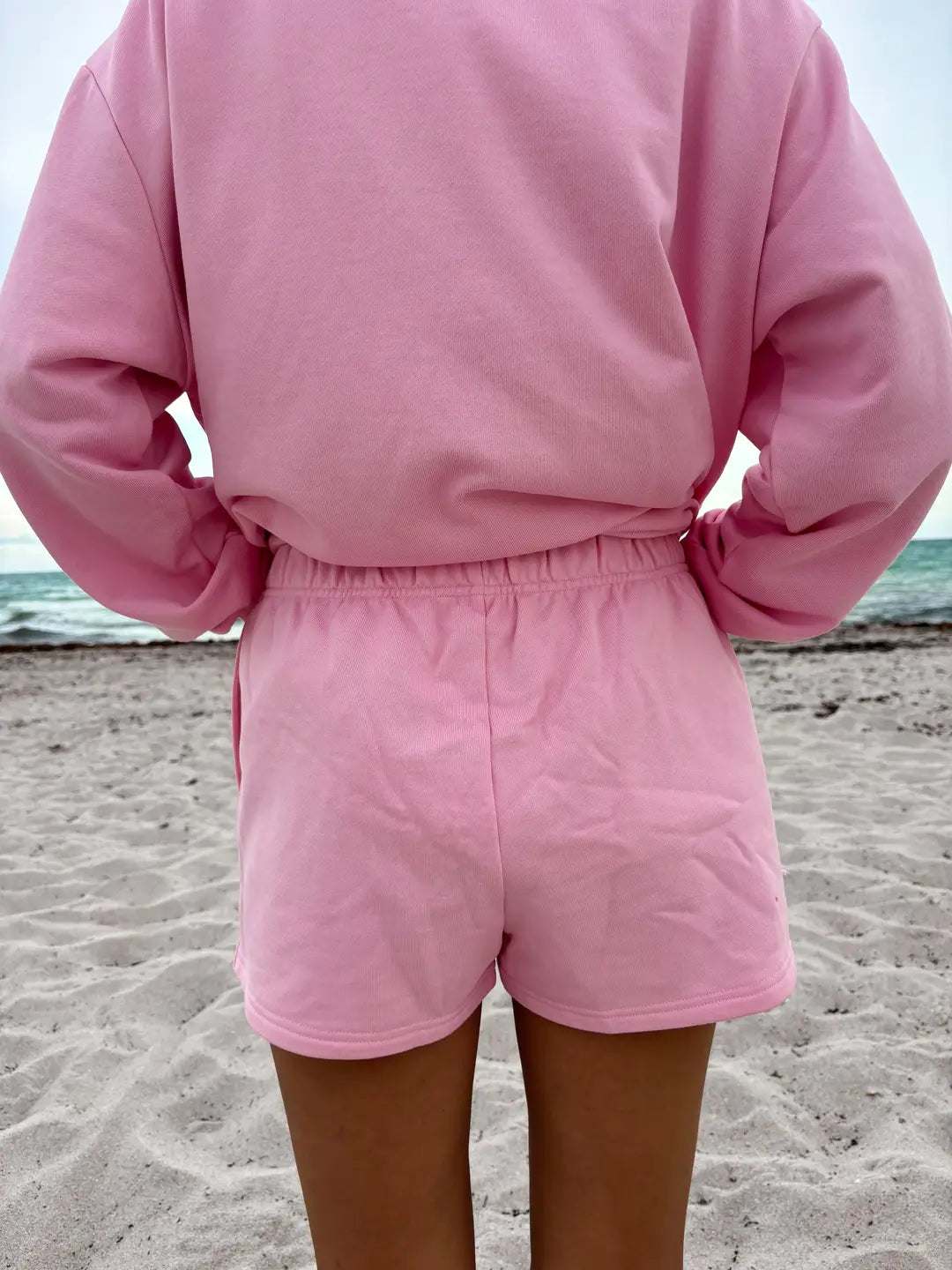 Lottie Pink Embroidered Sweat Shorts 100% Cotton