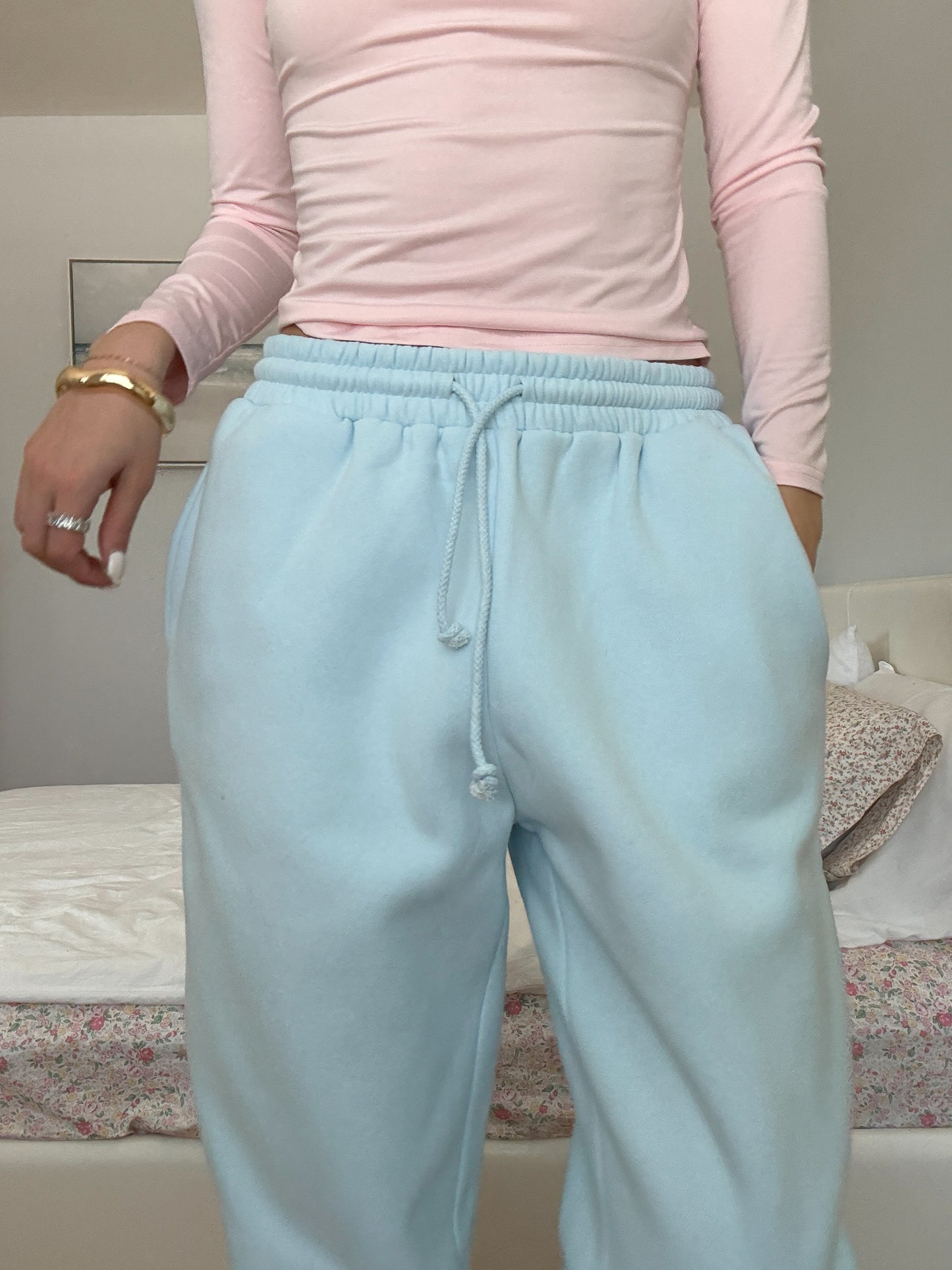 Icy Blue Basic Blank Jogger Sweatpants