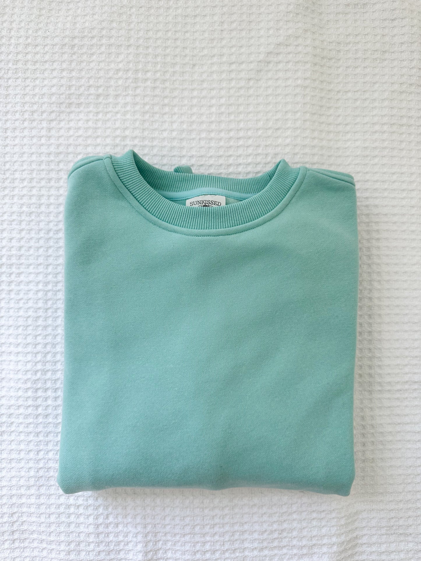 Aqua Mint Basic Blank Sweatshirt