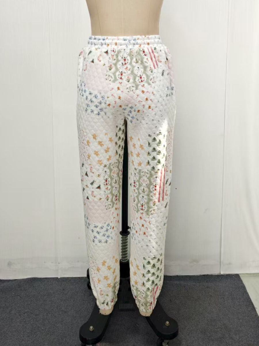 Christmas Holiday Quilted Joggers