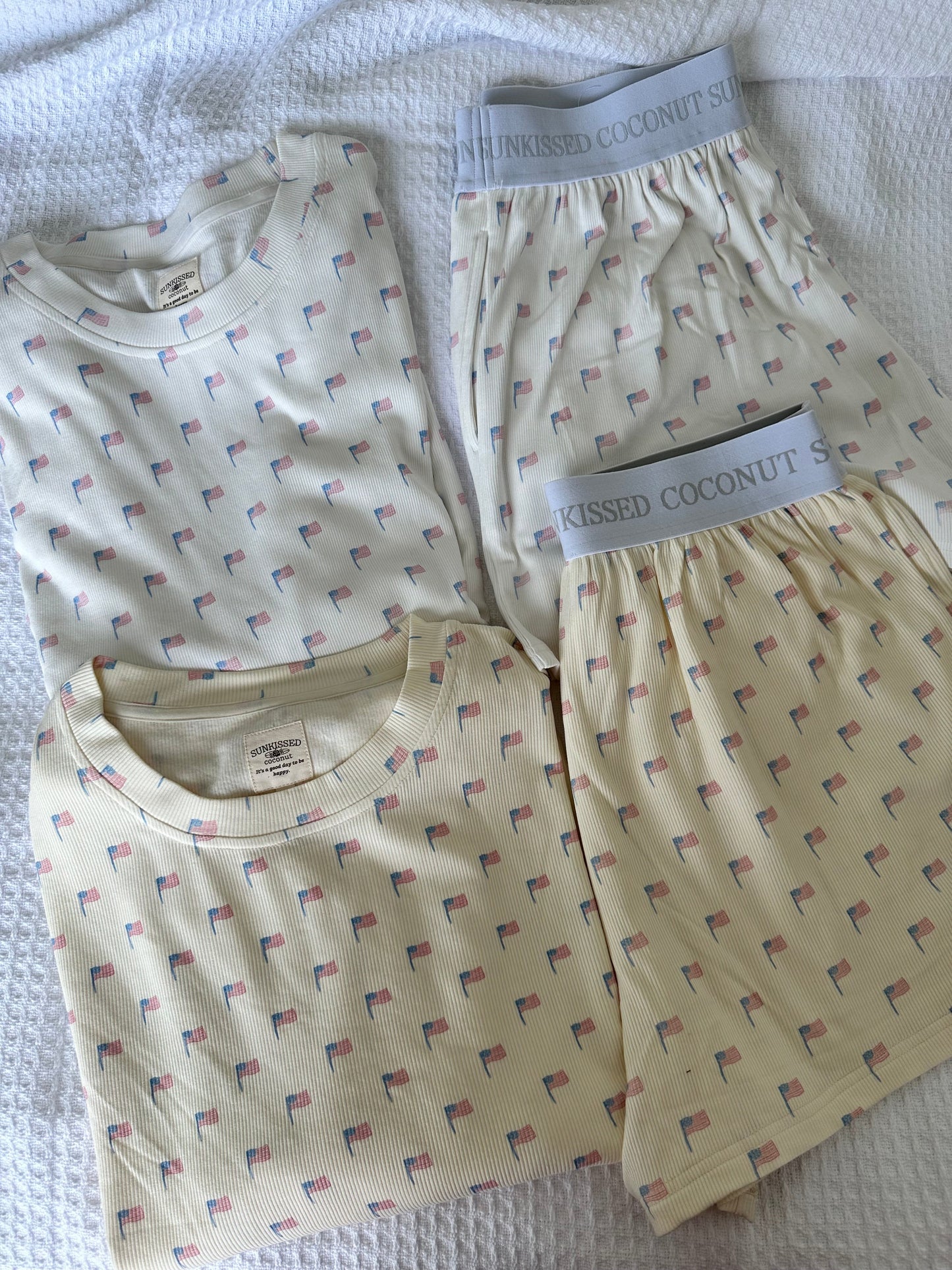 White American Flag Pajama Pattern Top