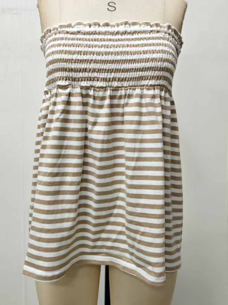 Striped Flowy Tube Top Set