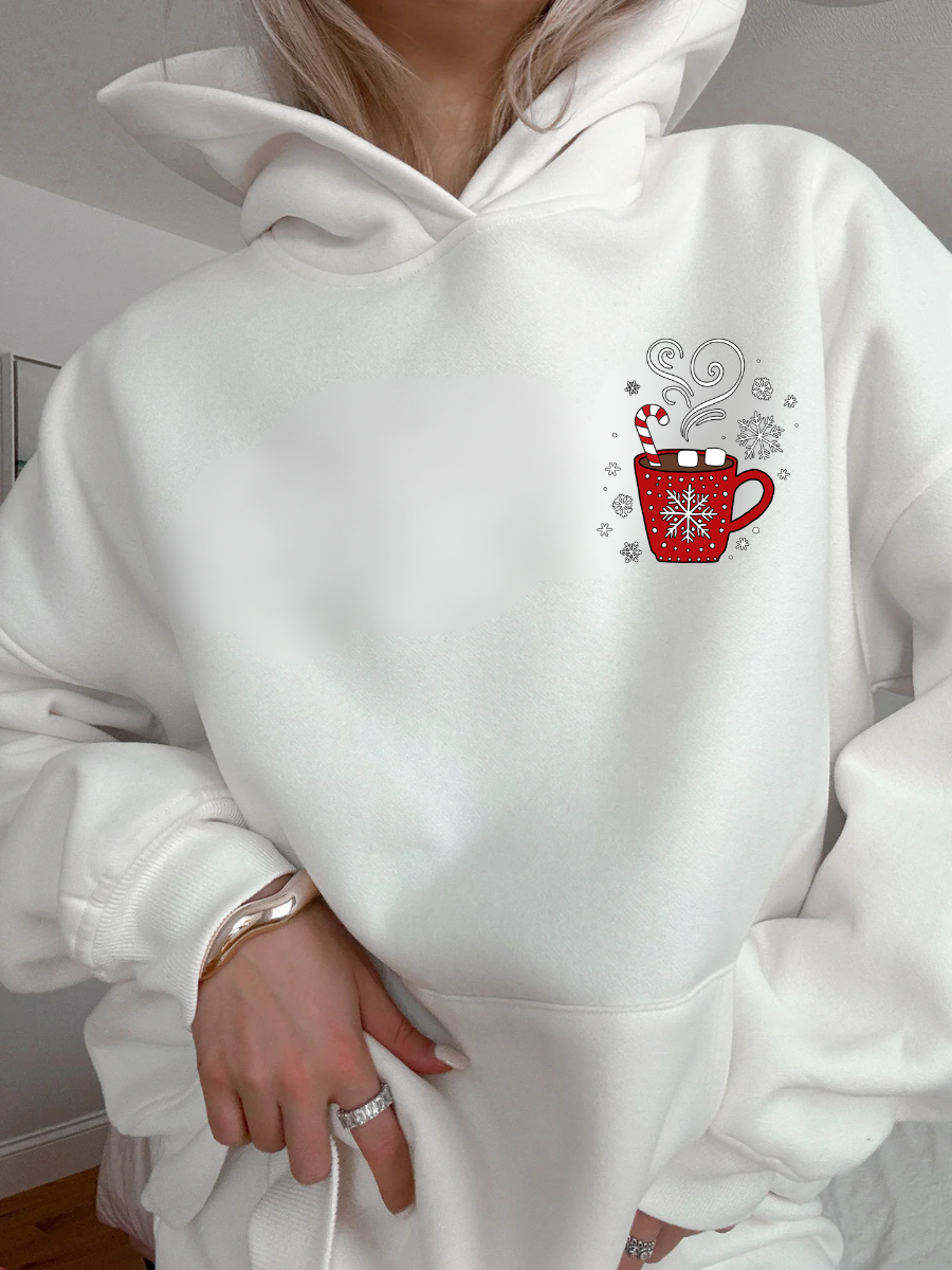 Hot Chocolate Recipe Christmas Embroider Hoodie