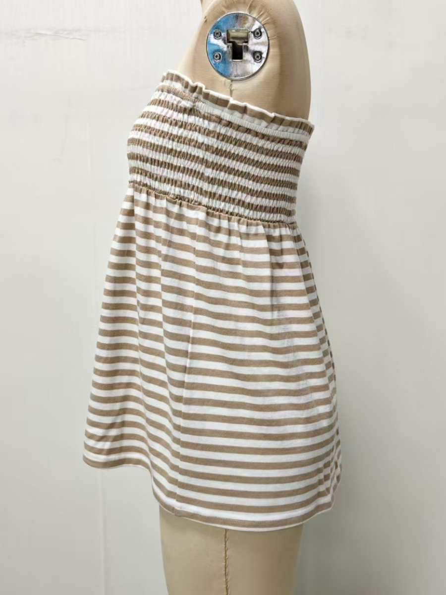 Striped Flowy Tube Top Set