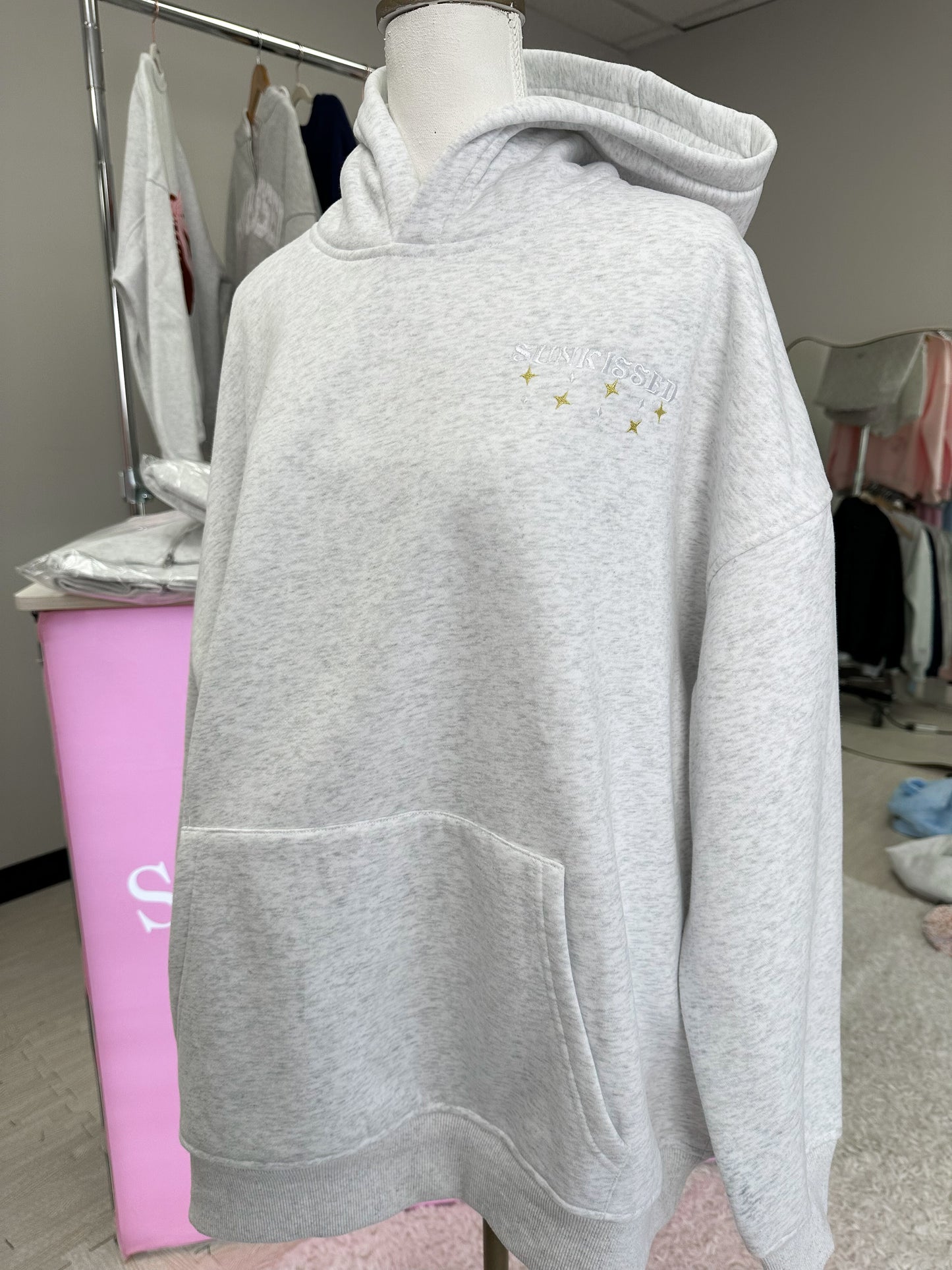 Pearl Grey Star Van Embroider Hoodie