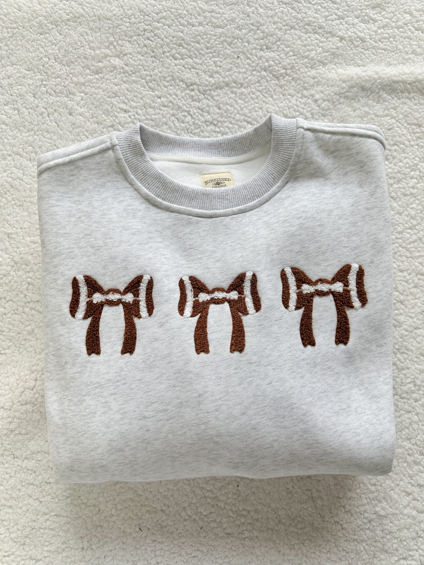 Football Bows Embroider Sweatshirt