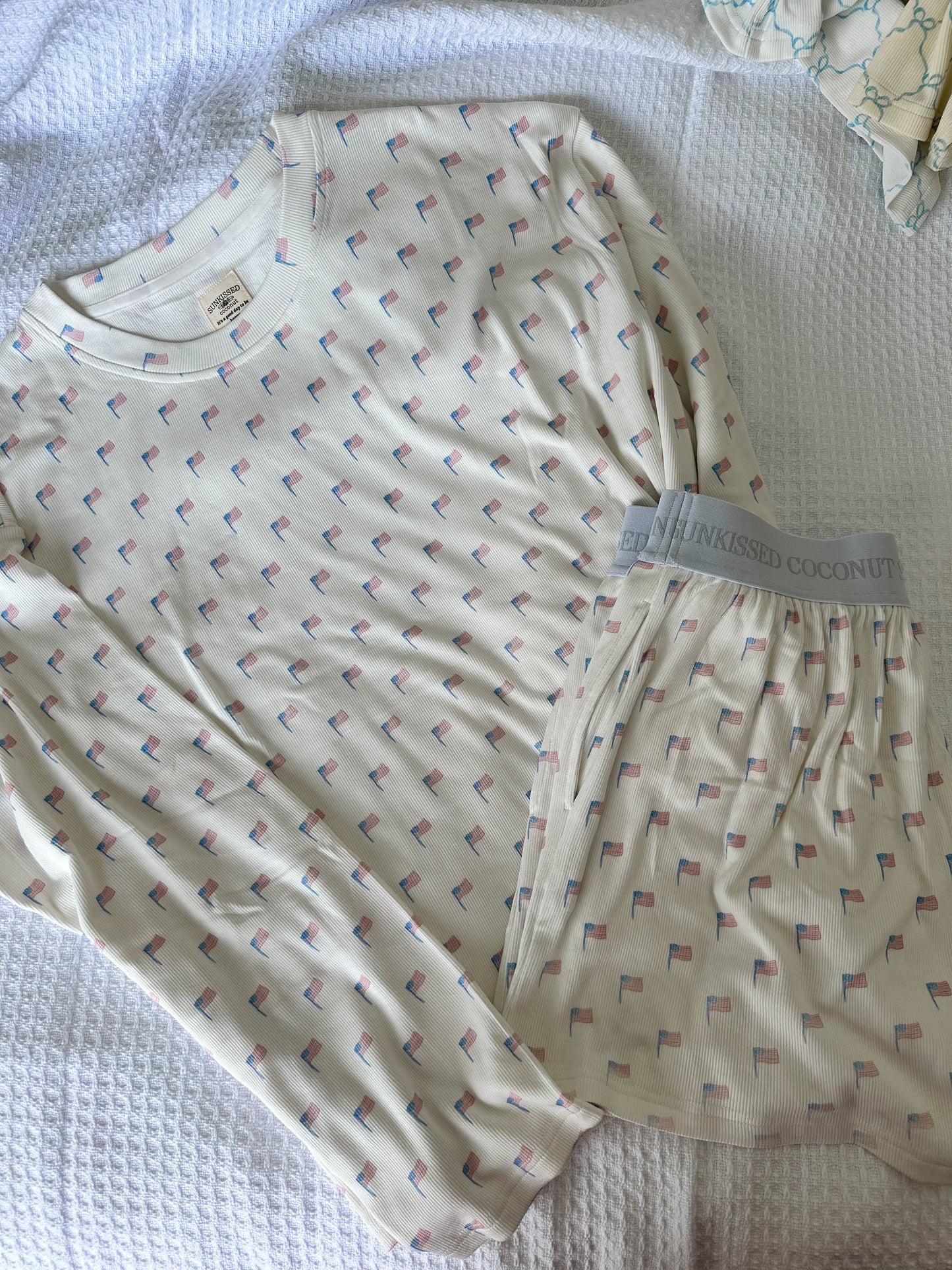 White American Flag Pajama Pattern Shorts