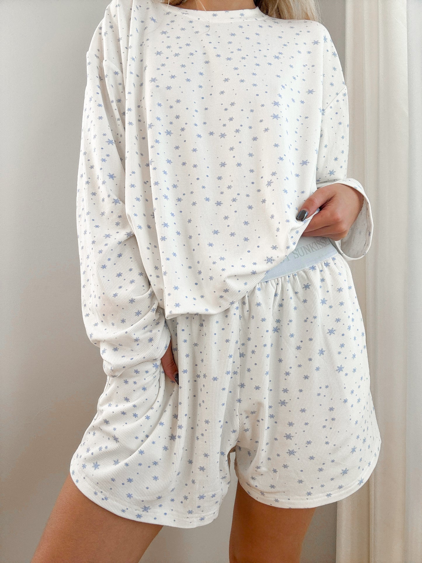 Snowflake Sunkissedcoconut Pajama Shorts