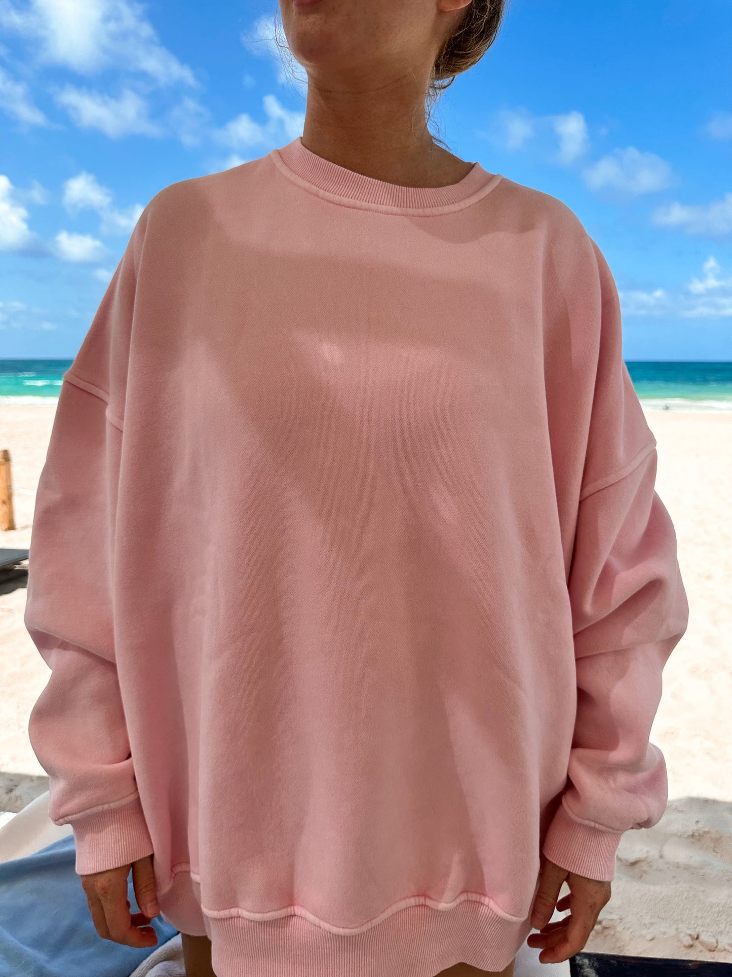 Vintage Pink Washed Basic Blank Sweatshirt