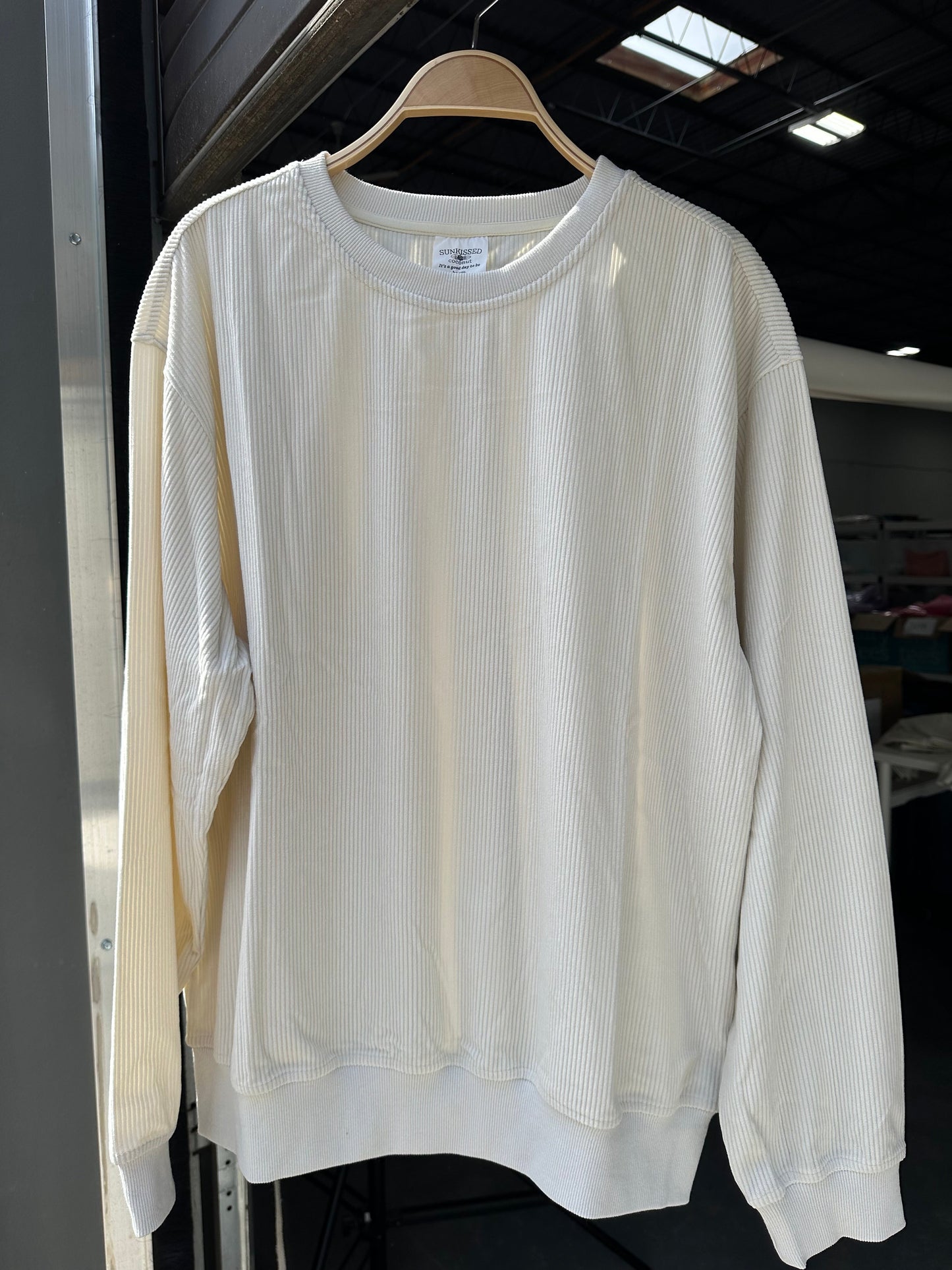 Basic Corduroy Sweatshirts - Sunkissedcoconut
