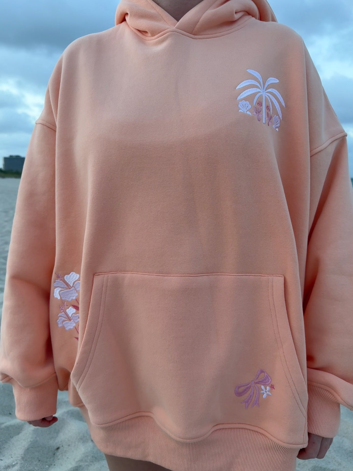 Sherbet Orange Tropical Palms Hoodie