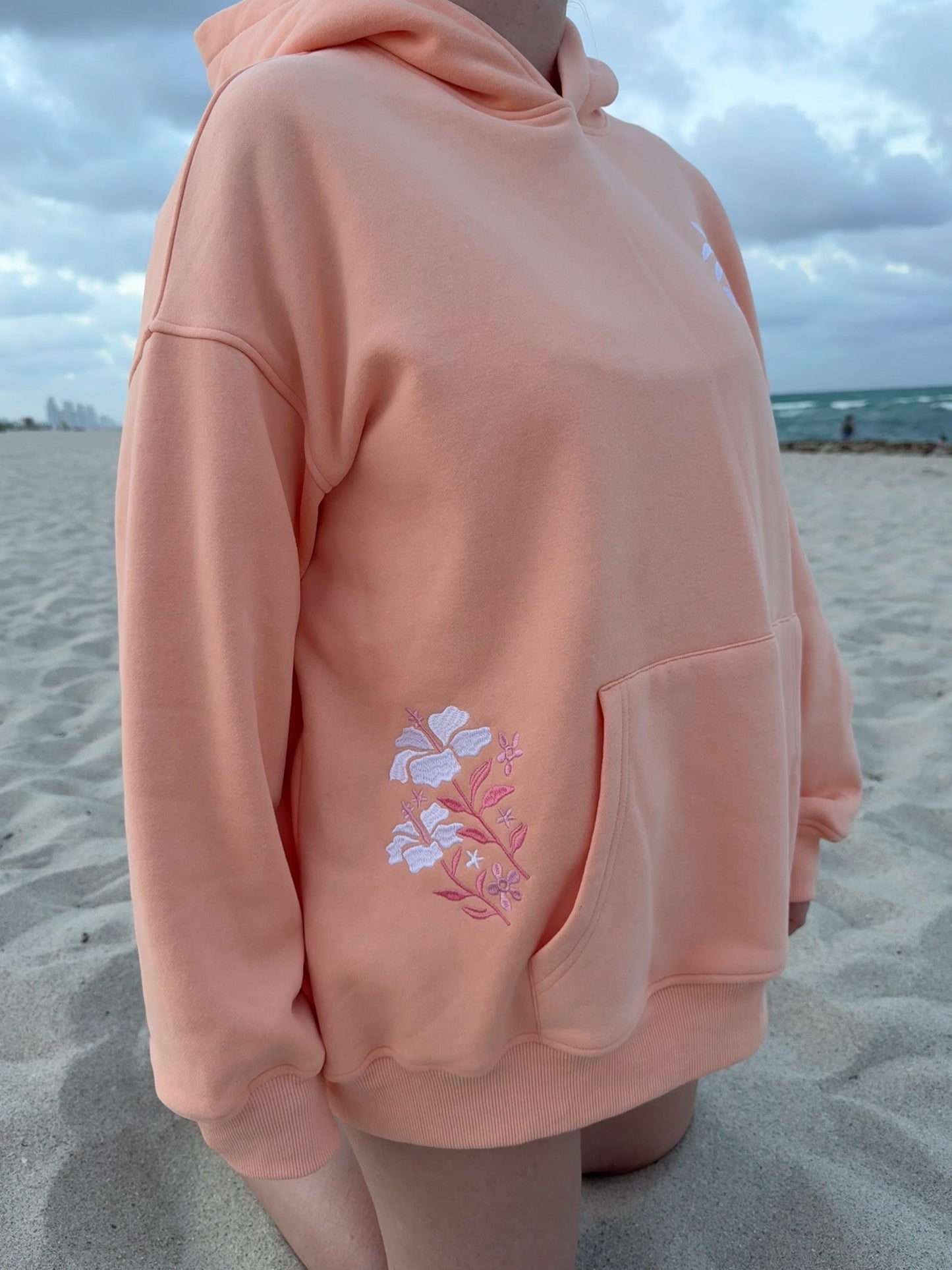 Sherbet Orange Tropical Palms Hoodie