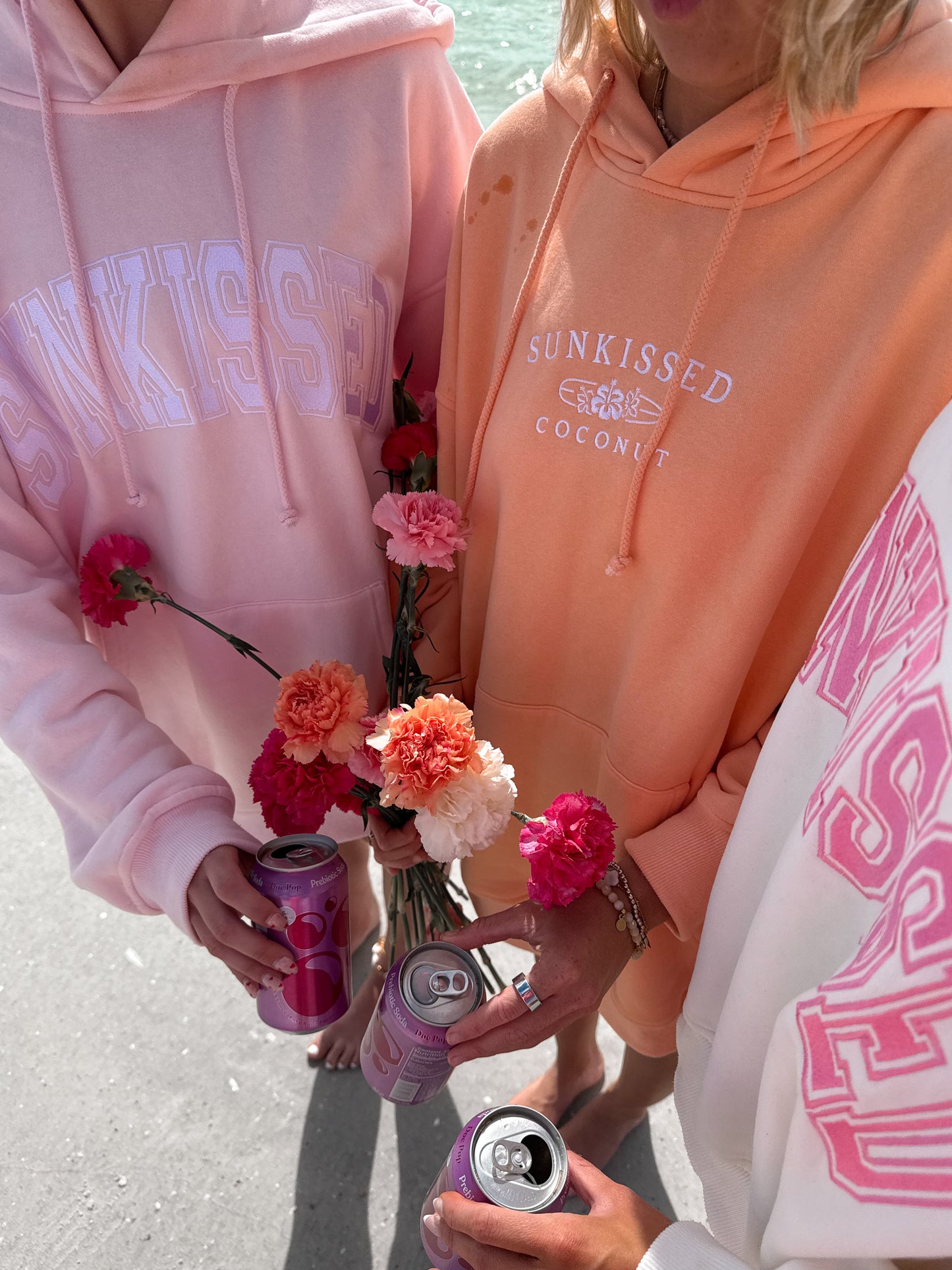 Sherbet Orange Sunkissedcoconut Logo Embroider Hoodie