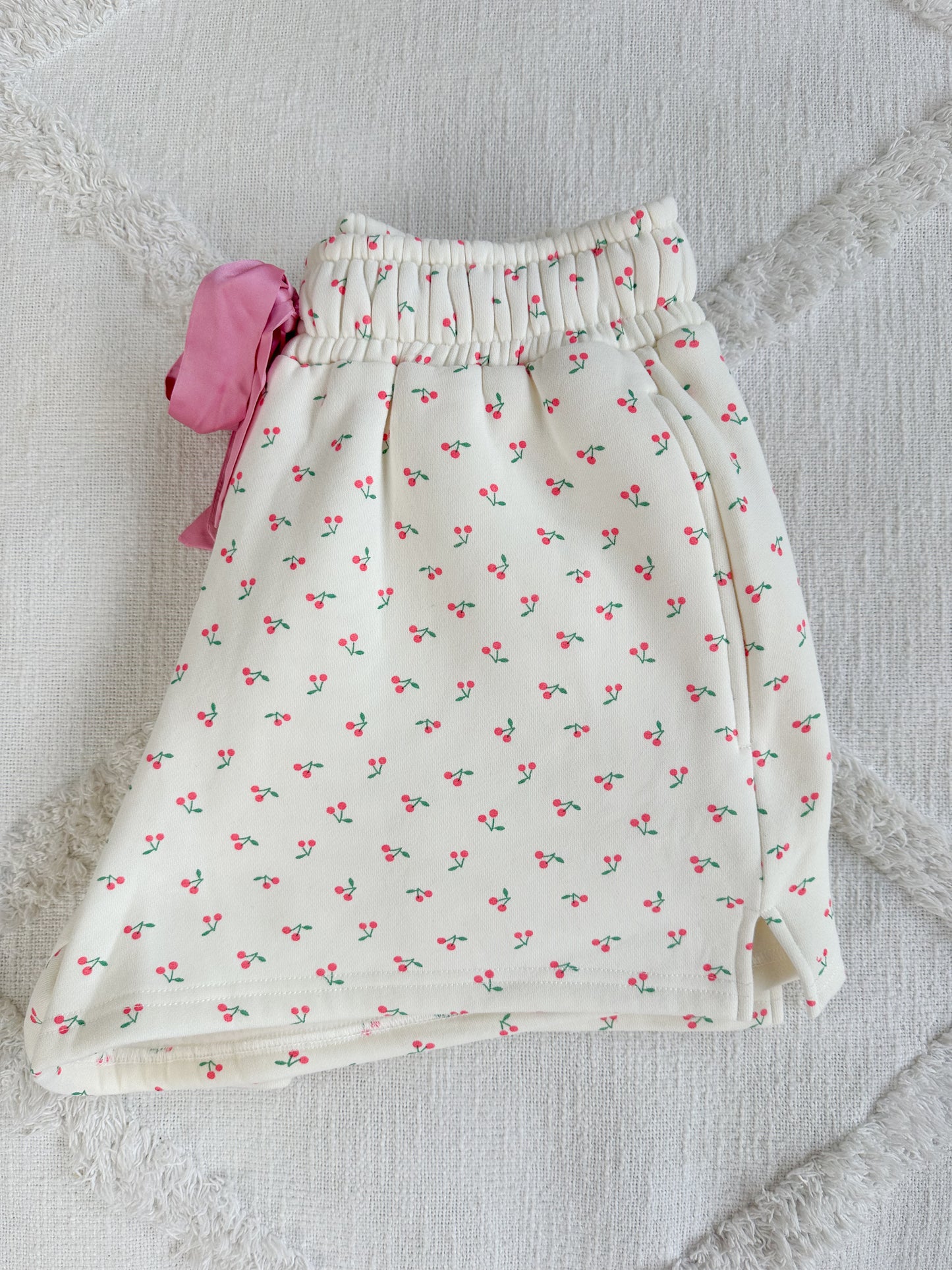 Blank Ivory Cherries All Over Shorts
