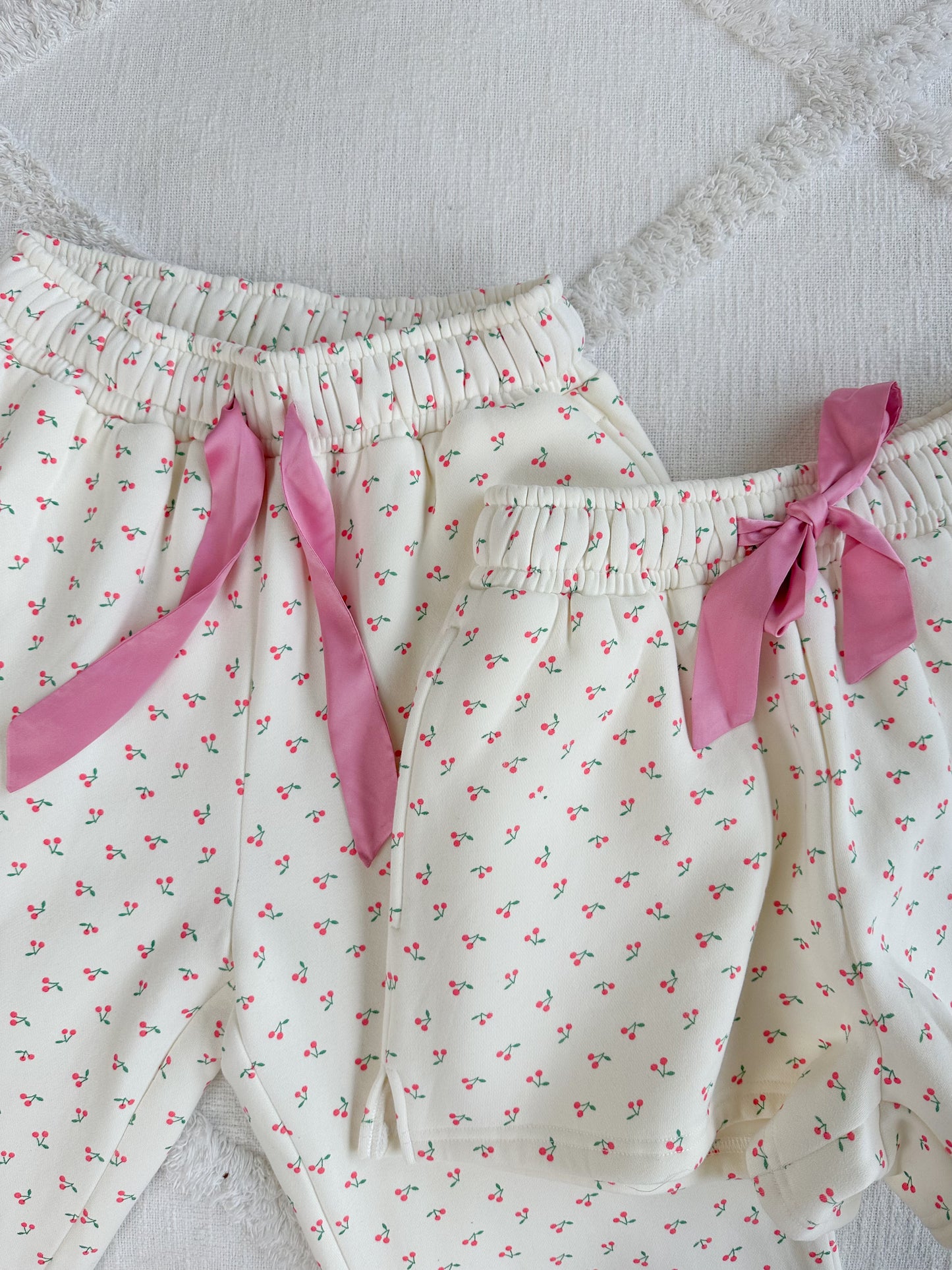 Blank Ivory Cherries All Over Shorts