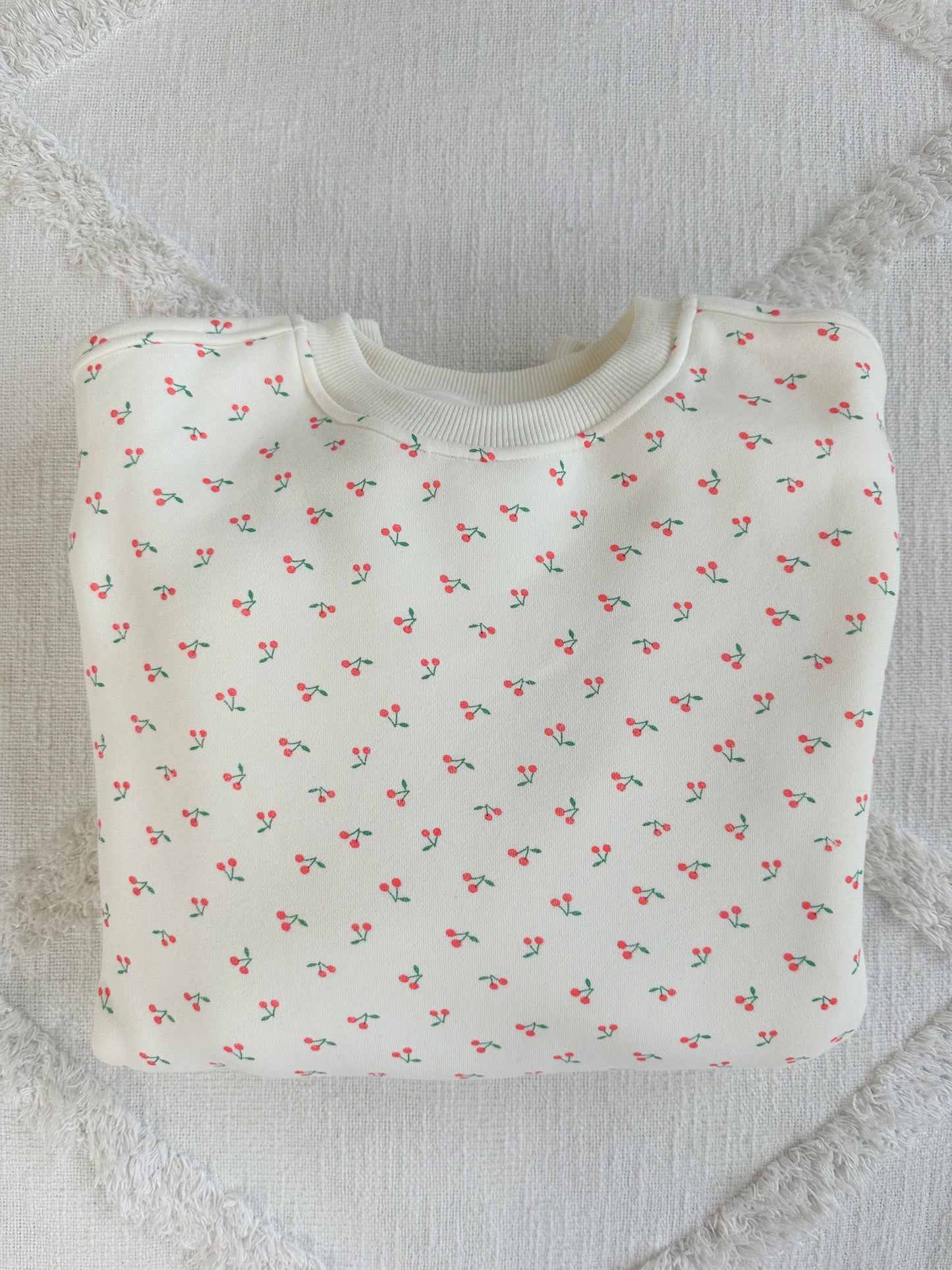 TRADESHOW Blank Ivory Cherries All Over Sweatshirt