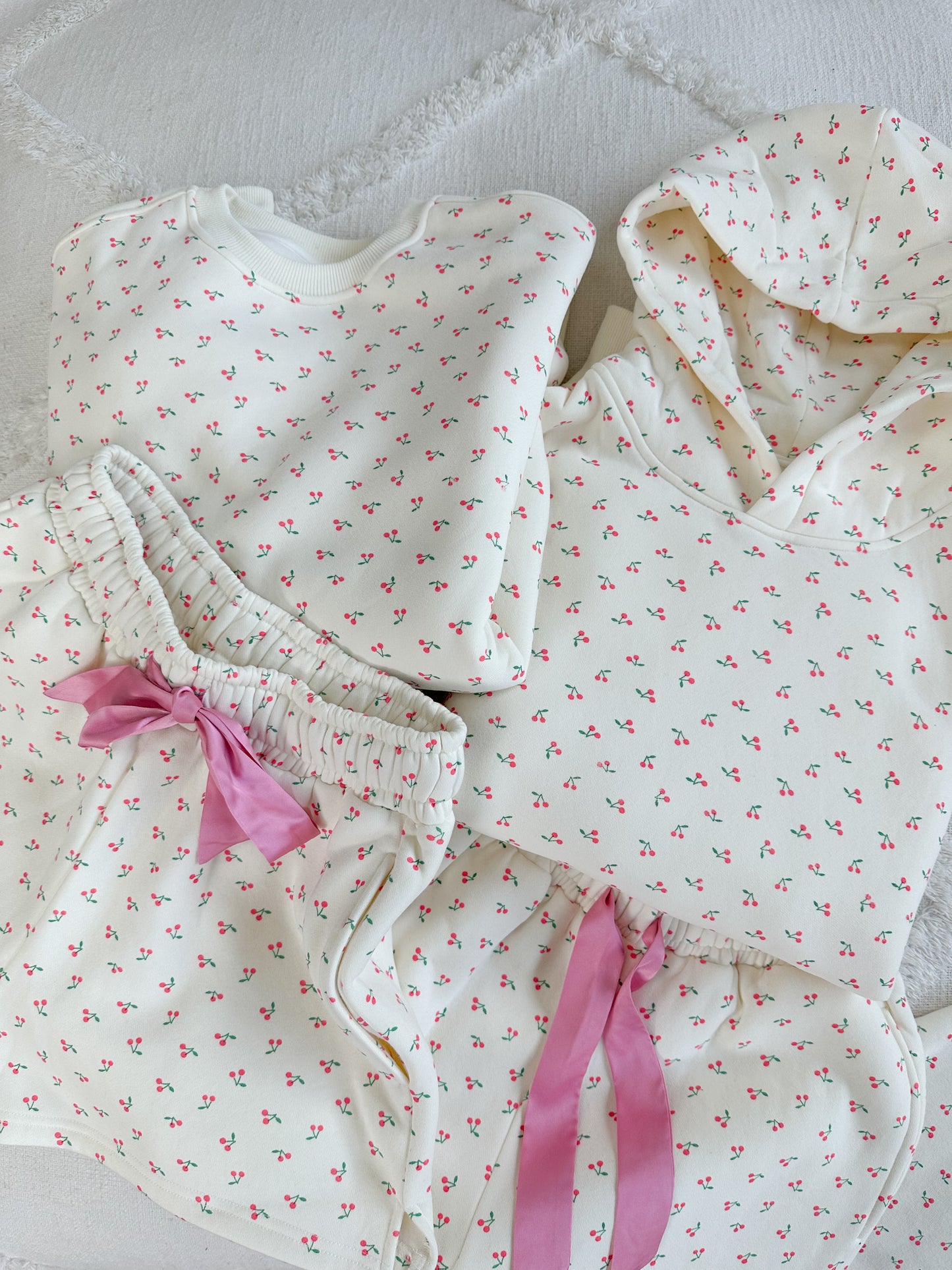 TRADESHOW Blank Ivory Cherries All Over Sweatshirt