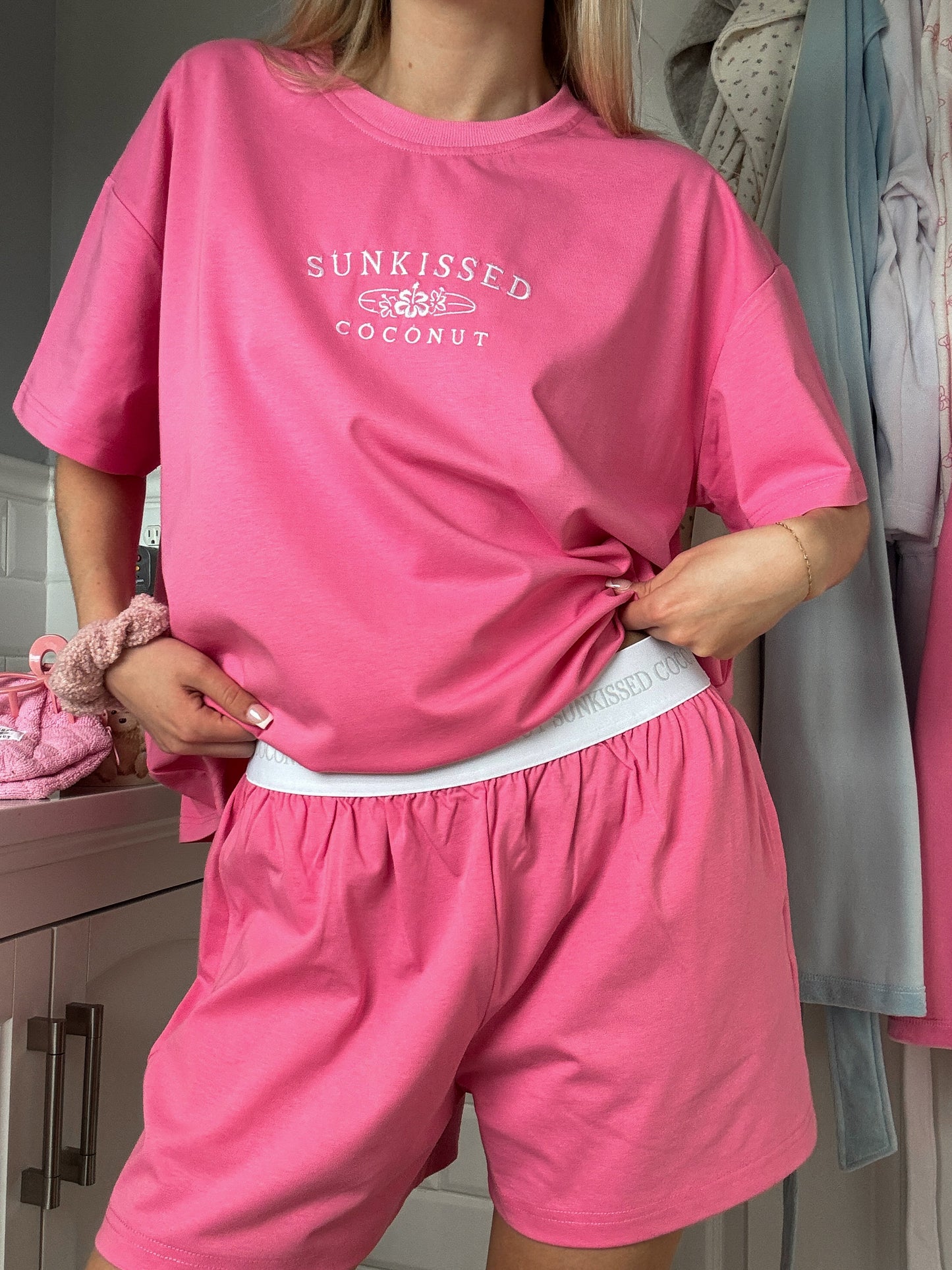 TRADESHOW Malibu Pink Basic Watercolor Shorts