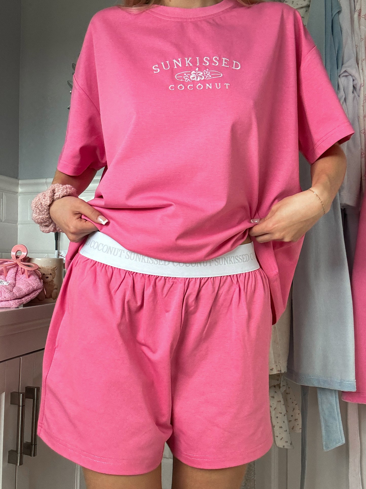 TRADESHOW Malibu Pink Basic Watercolor Shorts
