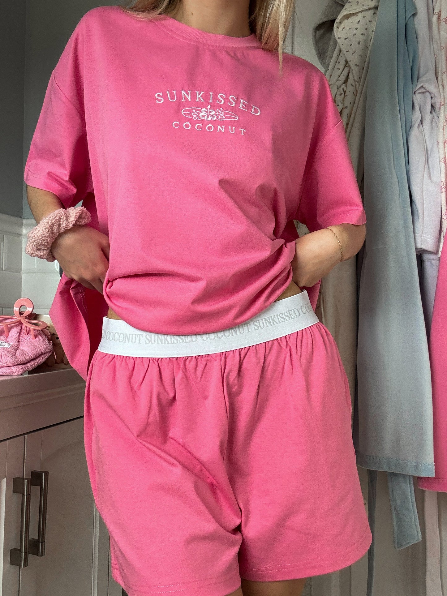TRADESHOW Malibu Pink Basic Watercolor Shorts