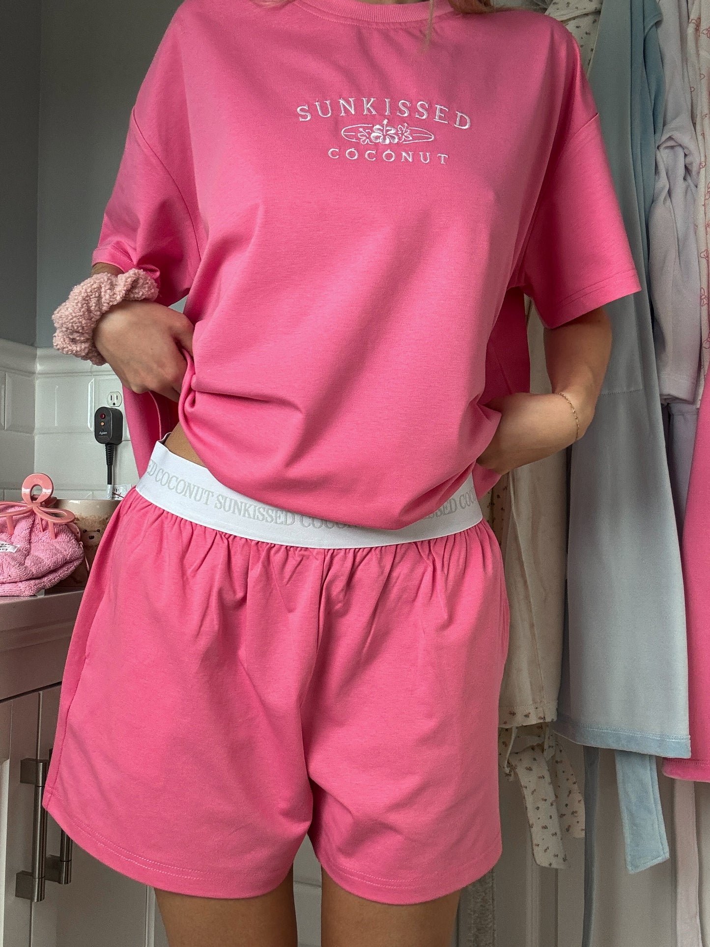 TRADESHOW Malibu Pink Basic Watercolor Shorts