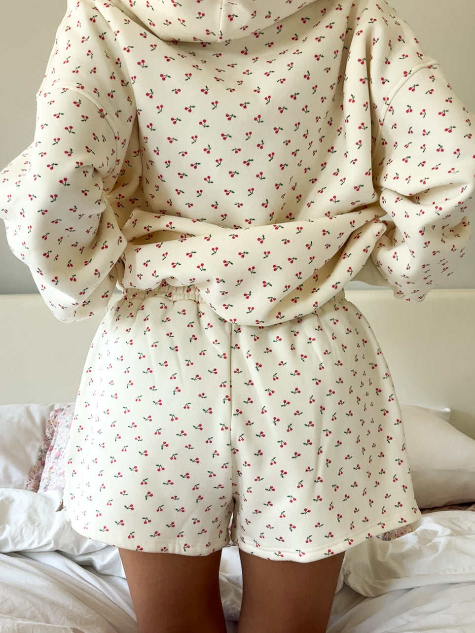 Blank Ivory Cherries All Over Shorts