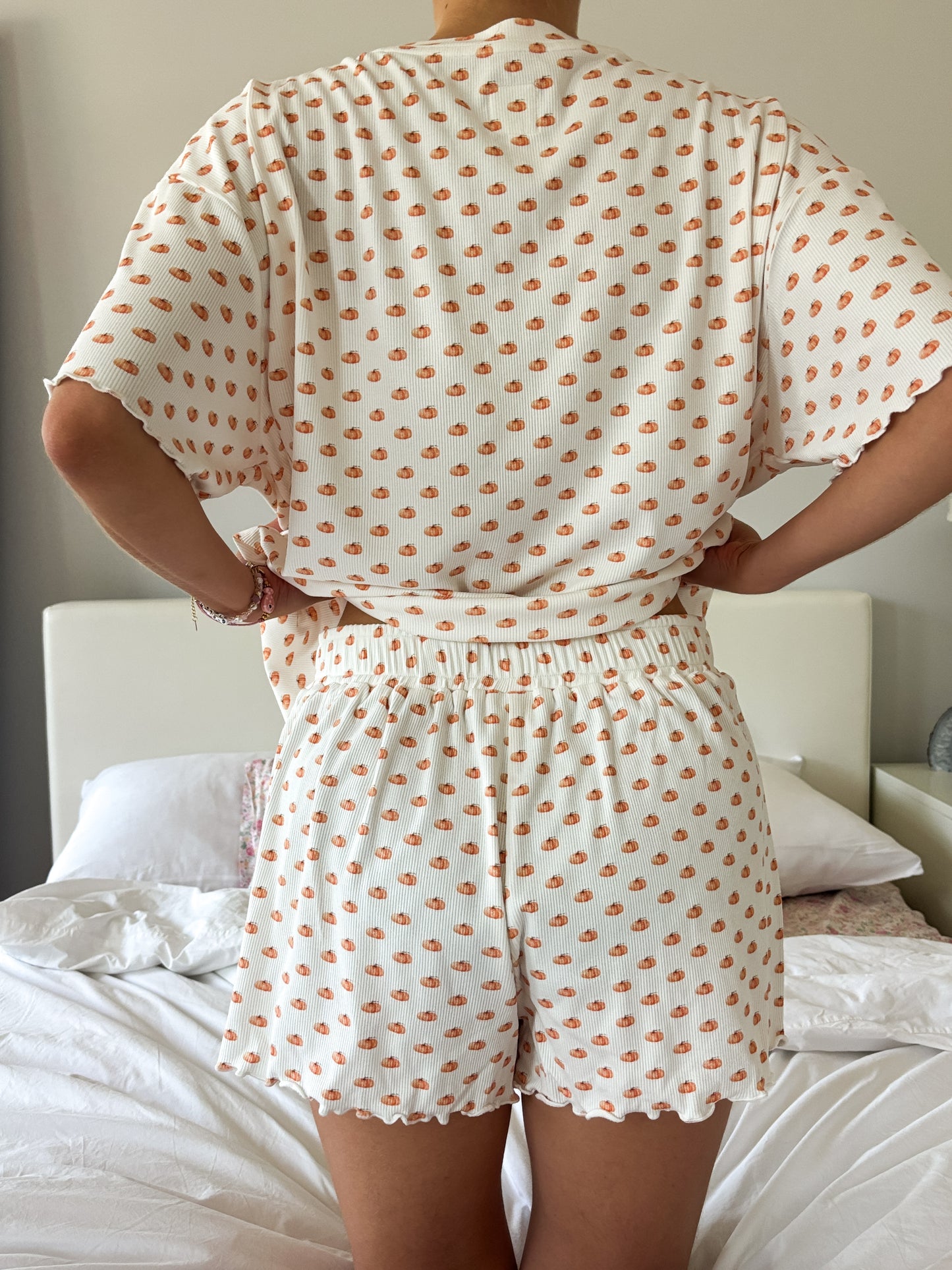 Pumpkin Fall Autumn Pajama Shorts