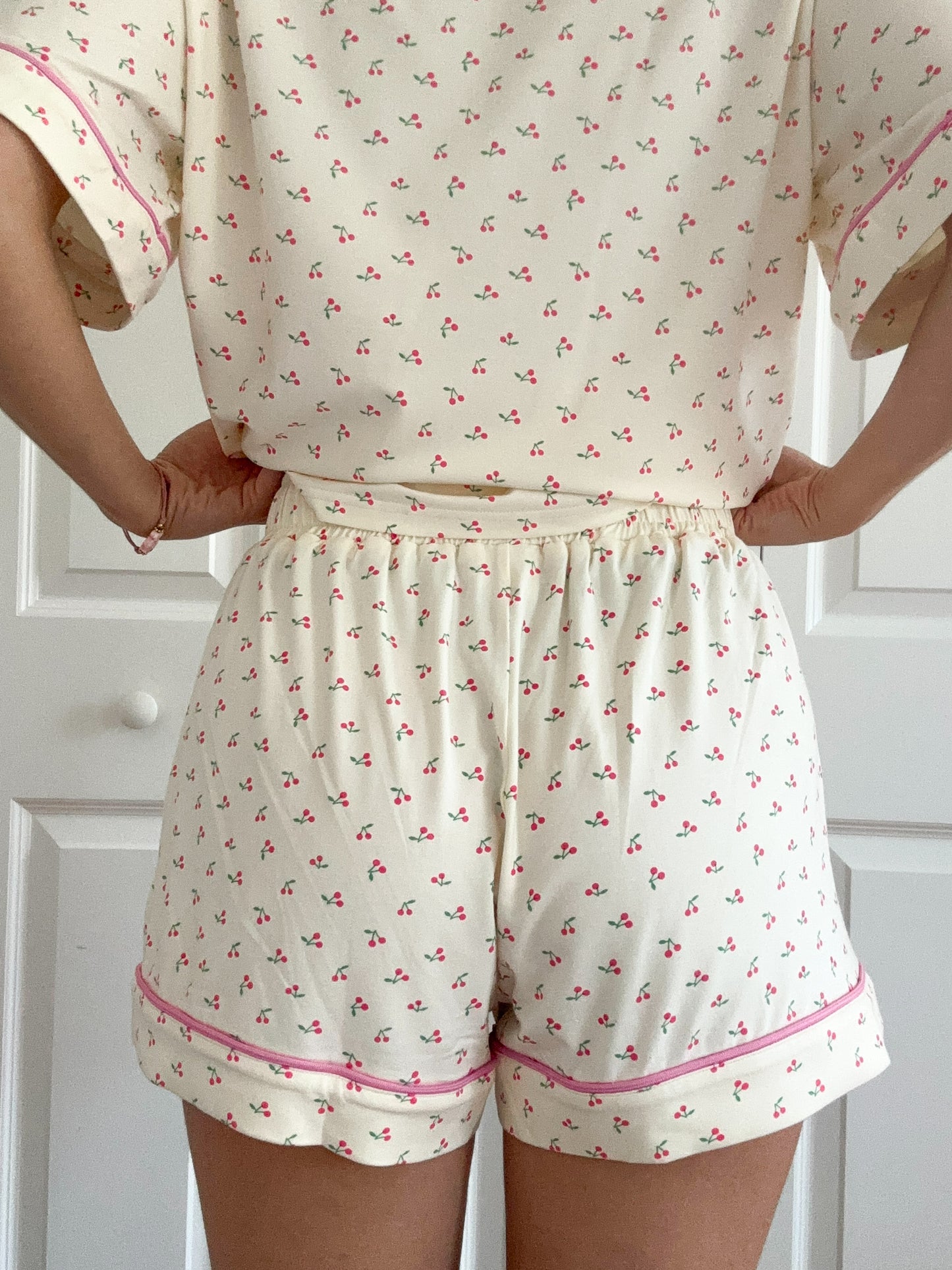 Cherries All Over Pajama Shorts