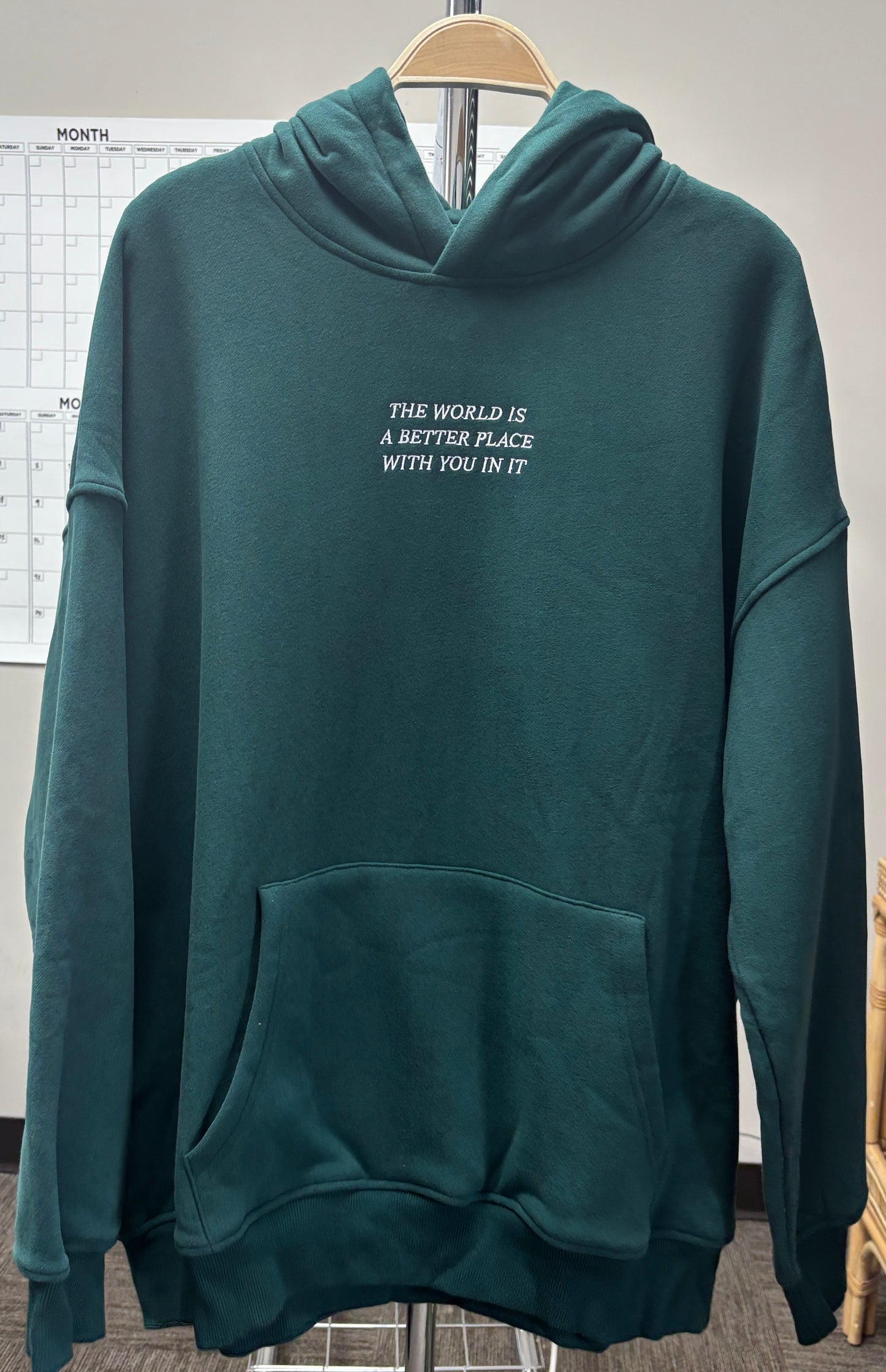 TRADESHOW The World Is A Better Place With You In It Embroider Hoodie