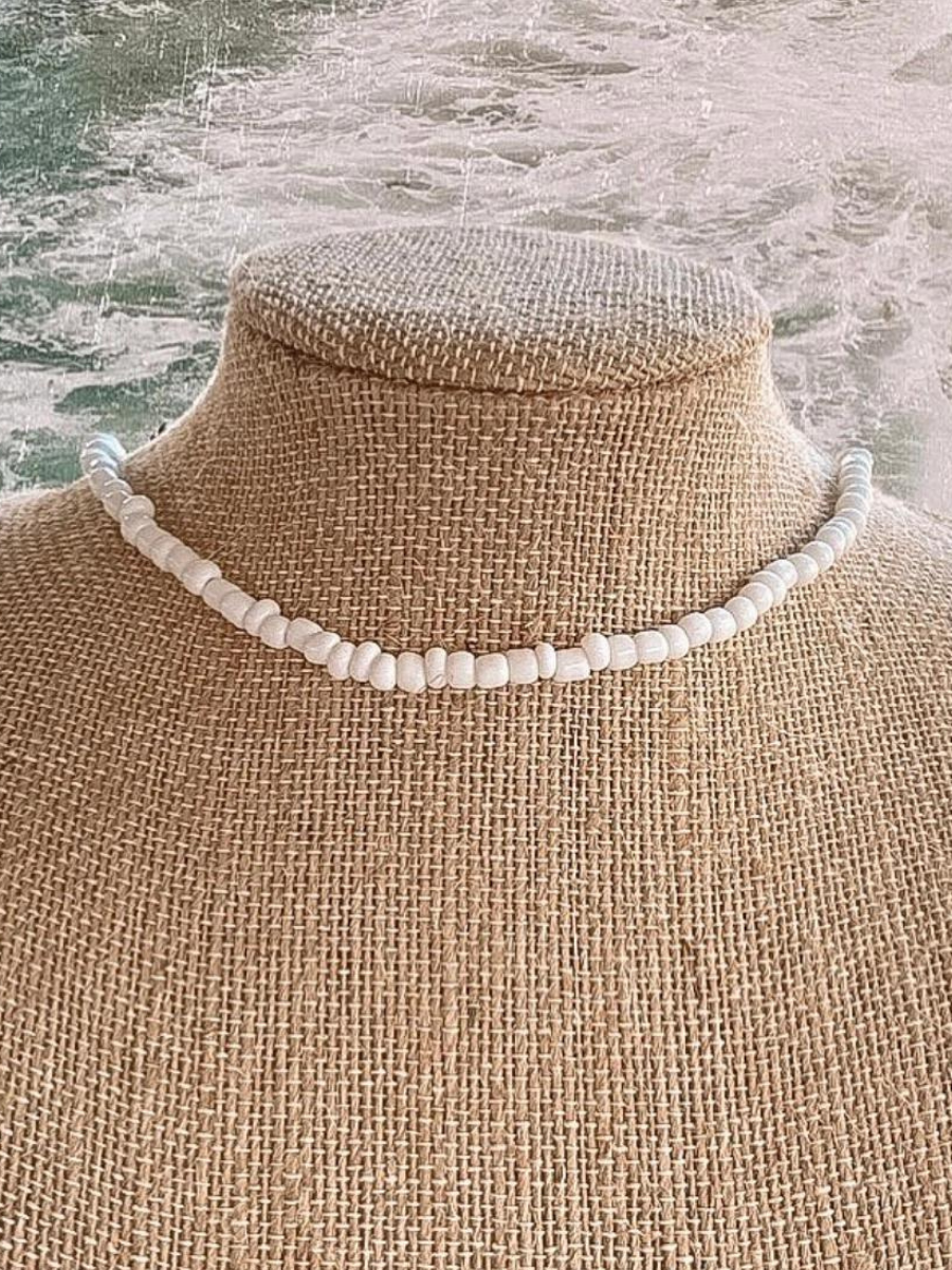 White Essential Seed Bead Choker Necklace