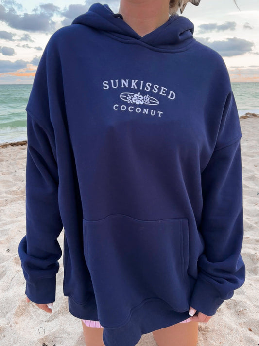 TRADESHOW Navy Blue Sunkissedcoconut Logo Embroider Hoodie