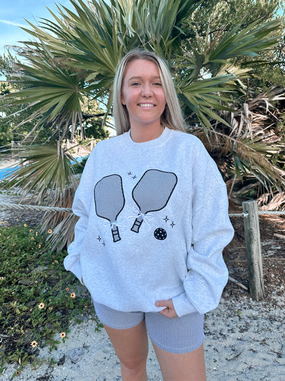 Pickleball Detailed Embroider Sweatshirt