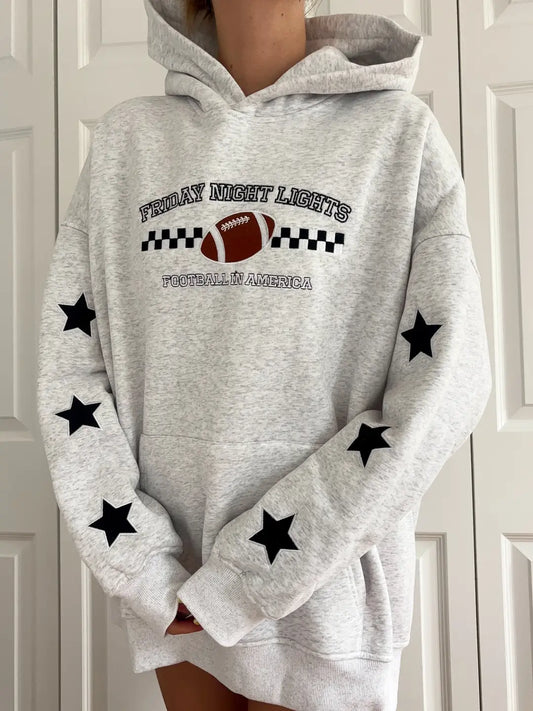 Friday Night Lights Game Day Football Embroider Hoodie