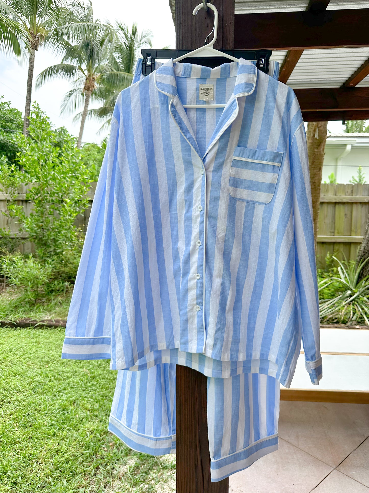 A Day In Greece Striped Pajama Top