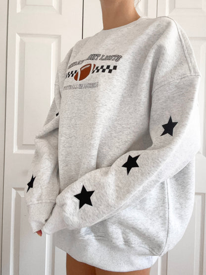 Friday Night Lights Game Day Football Embroider Sweatshirt