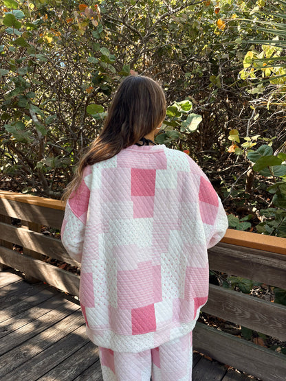 Margo Quilted Patchwork Crewneck Sweatshirt