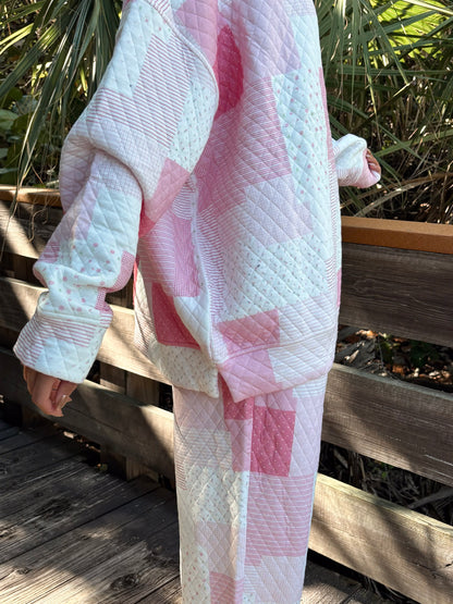 Margo Quilted Patchwork Crewneck Sweatshirt