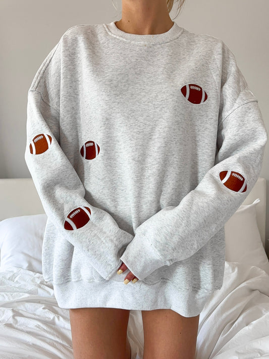 Football Embroidered Sweatshirt