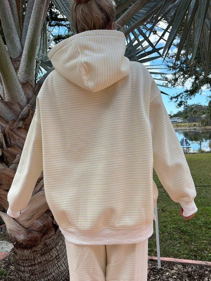 Baby Yellow and White Big Striped Hoodie