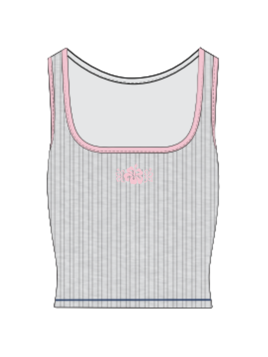Lounge Jersey Knit Hibiscus Embroider Tanktop
