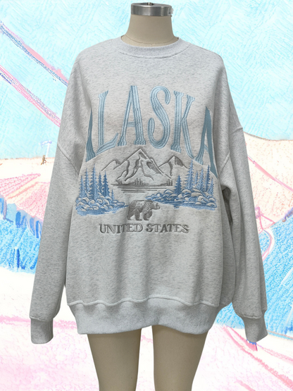 Alaska Detailed Embroider Sweatshirt